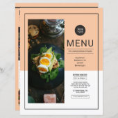 Elegante Speisekarte Vorlage - Entwurf für Ihr Res (Vorne/Hinten)