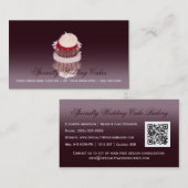 Elegante Spezialität Hochzeitskuchen mit QR-Code Visitenkarte (Vorne/Hinten)