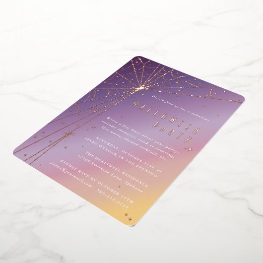 Elegante Spider Web Halloween-Party Einladung (Gedreht)