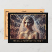 Elegante Spiderweb Girl Halloween Postcard Einladu Postkarte (Vorne/Hinten)
