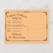 Elegante Spiderweb Girl Halloween Postcard Einladu Postkarte (Rückseite)