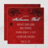 Elegante Spiderweb Halloween Ball Party Einladung (Vorne/Hinten)