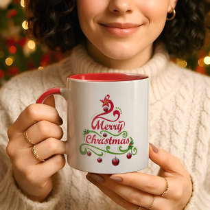 Elegante & spielerische, wirbelnde Weihnachtsbaum- Tasse
