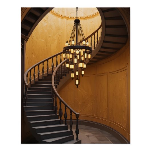 Elegante Spiraltreppe Poster (Vorderseite)