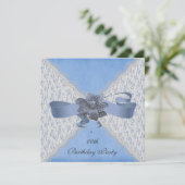 Elegante Spitze-Geburtstags-Party Einladungen (Stehend Vorderseite)