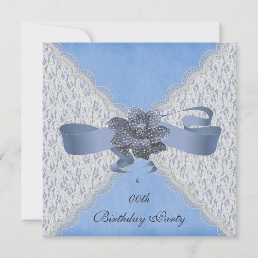 Elegante Spitze-Geburtstags-Party Einladungen (Vorderseite)