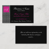 Elegante Spitze mit rosa Monogramm-Visitenkarten Visitenkarte (Vorne/Hinten)