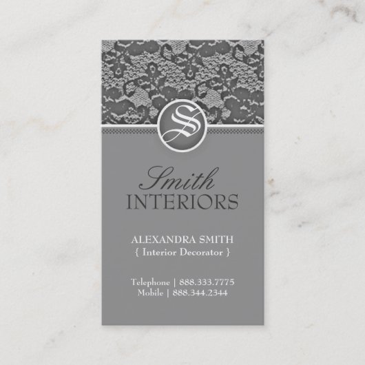 Elegante Spitze-Visitenkarten Visitenkarte (Vorderseite)