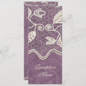 Elegante Spitzen auf dem Violett-Hintergrund Hochz Einladung (Vorne/Hinten)