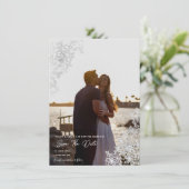Elegante Spitzen-Foto-Save the Date-Karte Save The Date (Stehend Vorderseite)