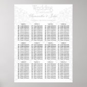 Elegante Spitzen Gray & White Moderne Minimalistis Poster (Vorne)