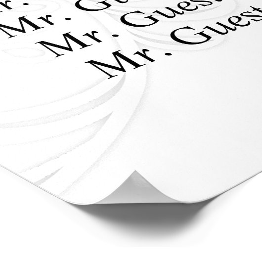 Elegante Spitzen Gray & White Moderne Minimalistis Poster (Ecke)