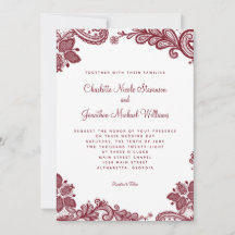 Elegante Spitzen-Hochzeit Custom Foto Red White Ch