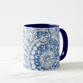 Elegante Spitzen mit beliebiger Hintergrundfarbe Tasse