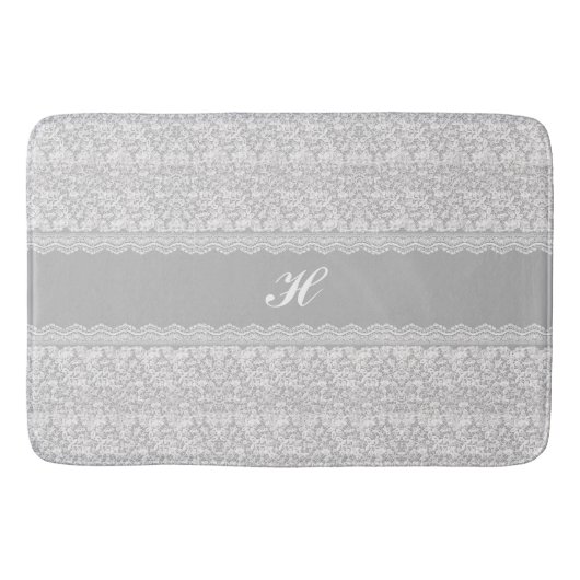 Elegante Spitzen mit (oder ohne) Initial Badematte (Vorderseite)