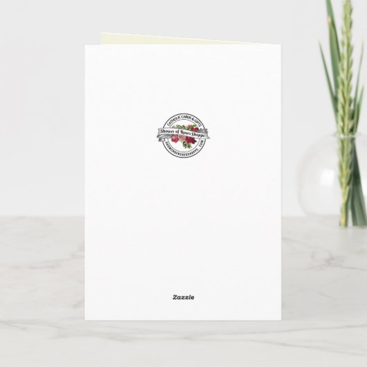 Elegante Spitzen Rosen Religiöse Wertschätzung Karte (Rückseite)