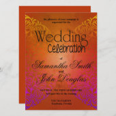 Elegante Spitzen Rustikal & Schwarz Modernes Minim Einladung (Vorne/Hinten)