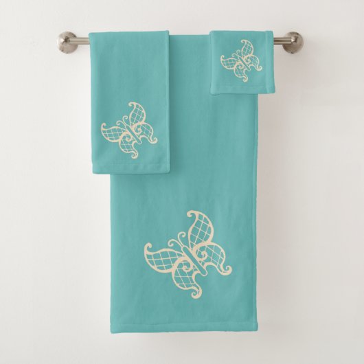 Elegante Spitzen-Schmetterlings-Badehandtücher Set (Insitu)