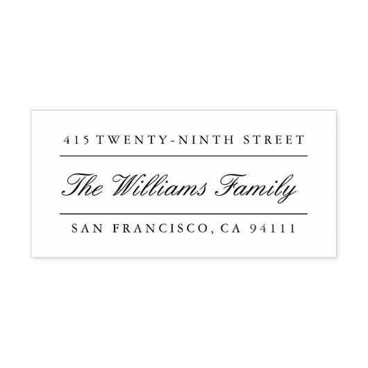 Elegante Split Address Self-Inking-Rücksendeadress Permastempel (Design)