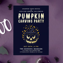 Elegante Spooky Halloween Night Pumpkin Carving