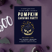 Elegante Spooky Halloween Night Pumpkin Carving Folieneinladung