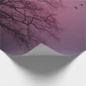 Elegante Spooky Halloween Themenbaum Mondwerk Geschenkpapier (Ecke)