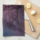 Elegante Spooky Halloween Themenbaum Mondwerk Geschirrtuch (Viertel Falte)