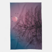 Elegante Spooky Halloween Themenbaum Mondwerk Geschirrtuch (Vertikal)