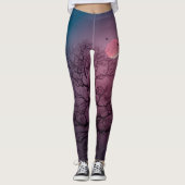 Elegante Spooky Halloween Themenbaum Mondwerk Leggings (Vorderseite)