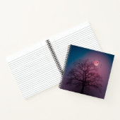 Elegante Spooky Halloween Themenbaum Mondwerk Notizblock (Innenseite)
