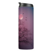 Elegante Spooky Halloween Themenbaum Mondwerk Thermosbecher (Nach rechts gedreht)