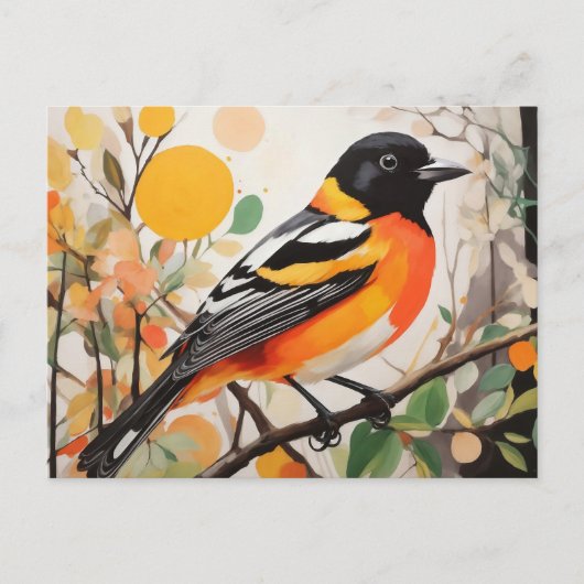 Elegante Spring Bird Baltimore Oriole Postkarte (Vorderseite)