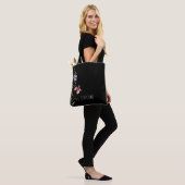 Elegante Spring Black Floral Boho Niedlich Tote Ba Tasche (Am Model)