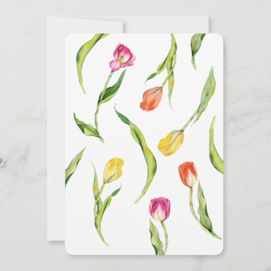 Elegante Spring Blume Tulip Brautparty Einladung (Rückseite)