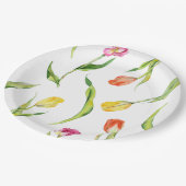 Elegante Spring Blume Tulip Brautparty Pappteller (Schrägansicht)