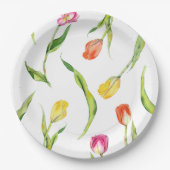 Elegante Spring Blume Tulip Brautparty Pappteller (Vorderseite)