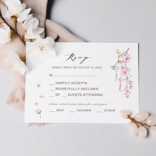 Elegante Spring Blume Wedding RSVP Einladung