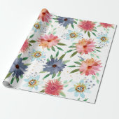 Elegante Spring Boho Chic Gold Floral Wildblume Geschenkpapier (Ungerollt)