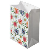 Elegante Spring Boho Chic Gold Floral Wildblume Mittlere Geschenktüte (Vorderseite Schrägansicht)