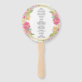 Elegante Spring Boho Floral Gold Hochzeit Fächer (Rückseite)
