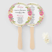 Elegante Spring Boho Floral Gold Hochzeit Fächer (Vorne und Hinten)