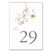 Elegante Spring Boho Wildblume Wedding Tischnummer (Rückseite)