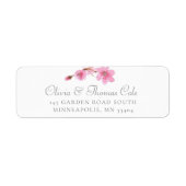 Elegante Spring Cherry Blossom Pink Rücksendeadres (Vorne)
