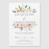 Elegante Spring Floral Blush Peony Wedding Magneteinladung (Vorderseite)