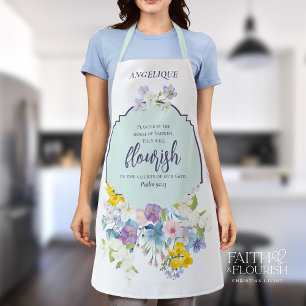 Elegante Spring Floral Scripture Verse Personalisi Schürze