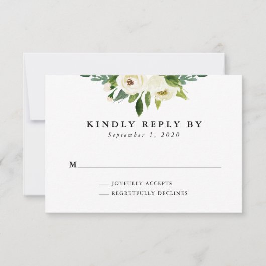 Elegante Spring Floral Wedding RSVP Card (Vorderseite)