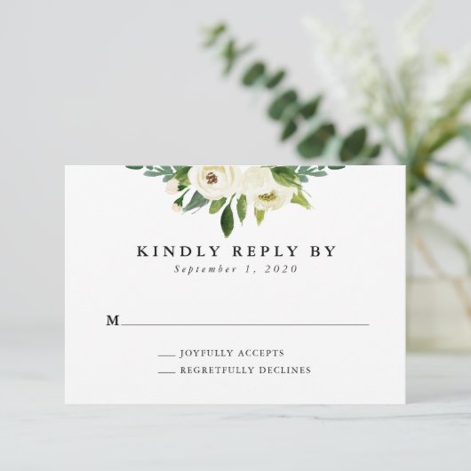 Elegante Spring Floral Wedding RSVP Card (Stehend Vorderseite)