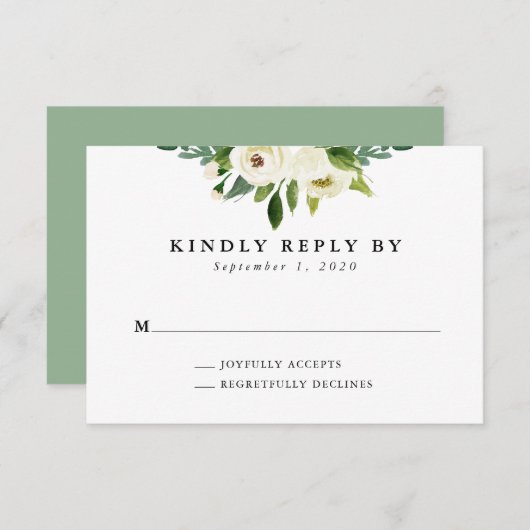 Elegante Spring Floral Wedding RSVP Card (Vorne/Hinten)