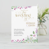 Elegante Spring Florals Hochzeit Einladung (Stehend Vorderseite)