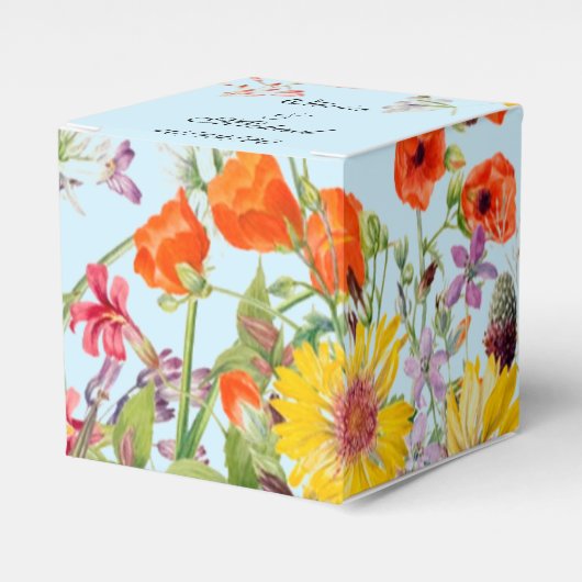 Elegante Spring Flowers Blue Gastgeschenk Hochzeit Geschenkschachtel (Vorderseite)